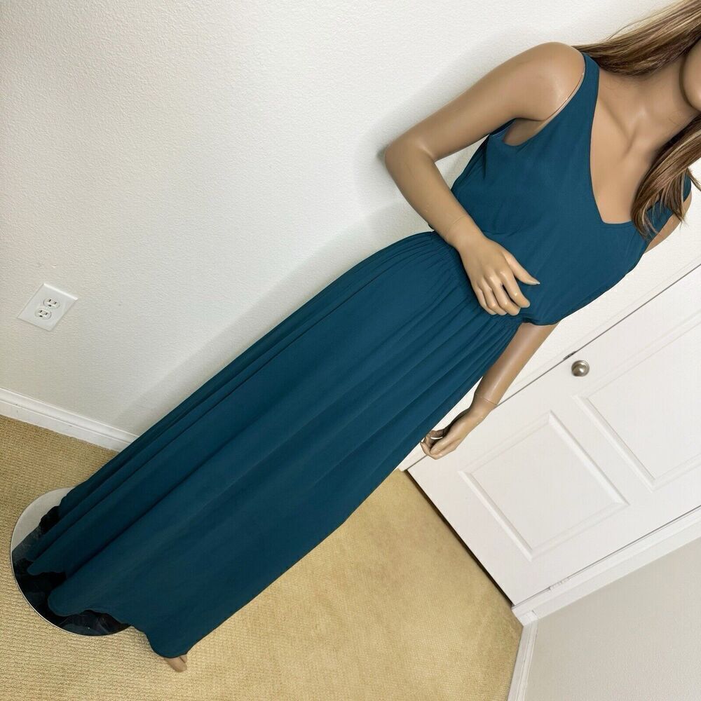 Show Me Your Mumu Dress Small Green Long Bridesmaid Maxi VNeck Sleeveless Kendal